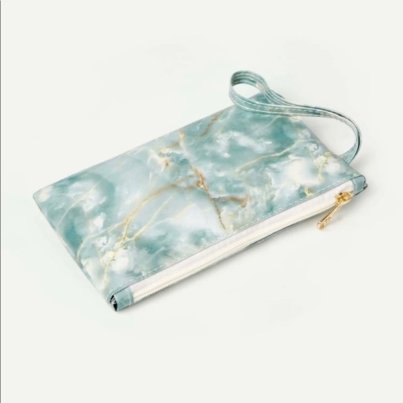 Green Marble  Wristlet Clutch Purse - Picture 3 of 13